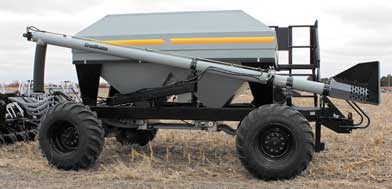 350 Bushel two compartment four wheel steer cart